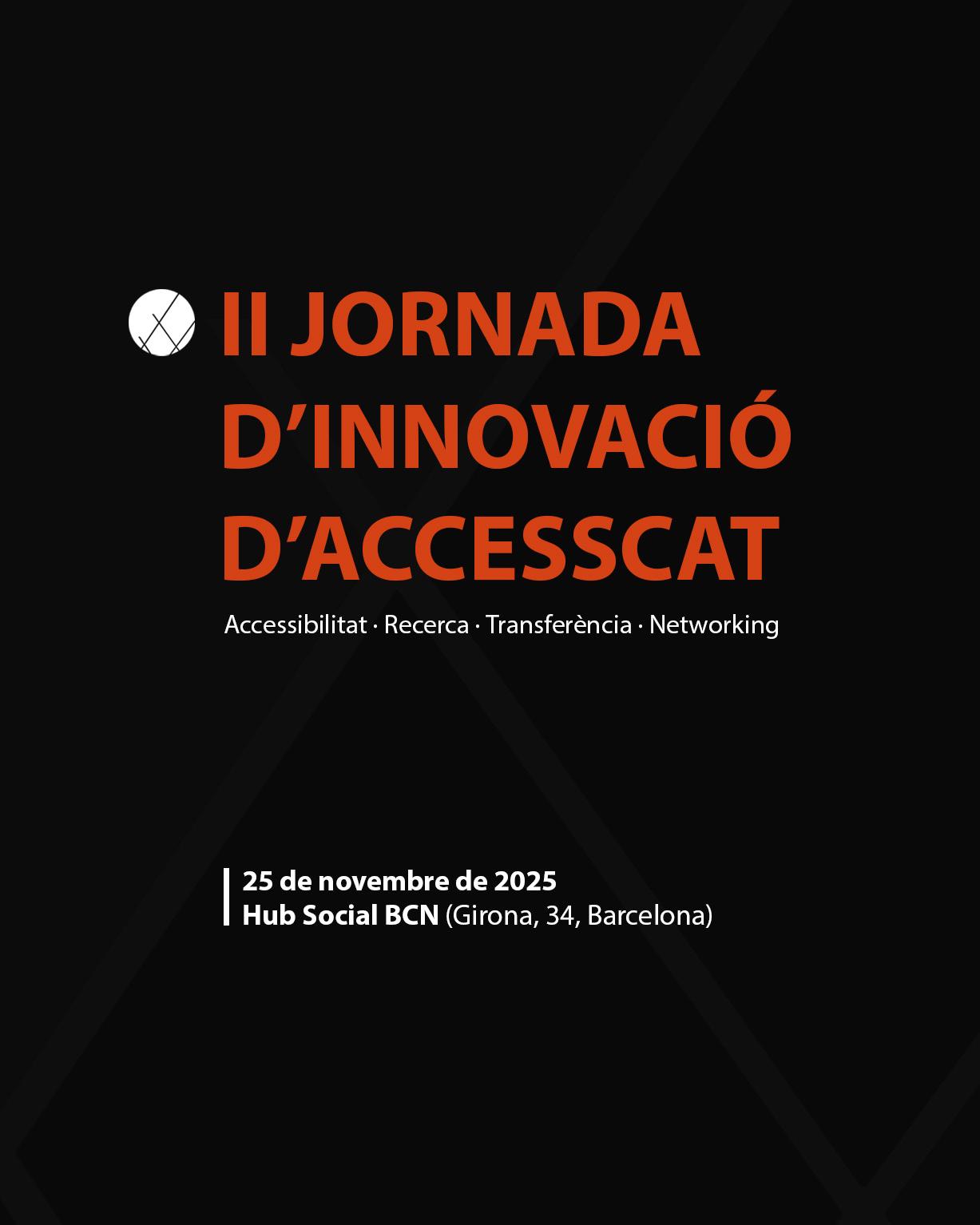 Cartel de la II Jornada de Innovación de AccessCat del 25 de noviembre